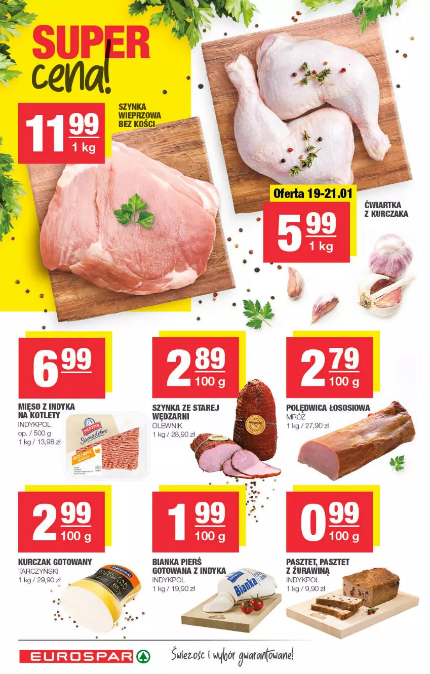 Gazetka promocyjna Spar - EuroSpar - ważna 16.01 do 26.01.2022 - strona 6 - produkty: Bianka, Kotlet, Kurczak, Kurczak gotowany, LG, Mięso, Mięso z indyka, Olewnik, Pasztet, Polędwica, Sos, Szynka, Tarczyński