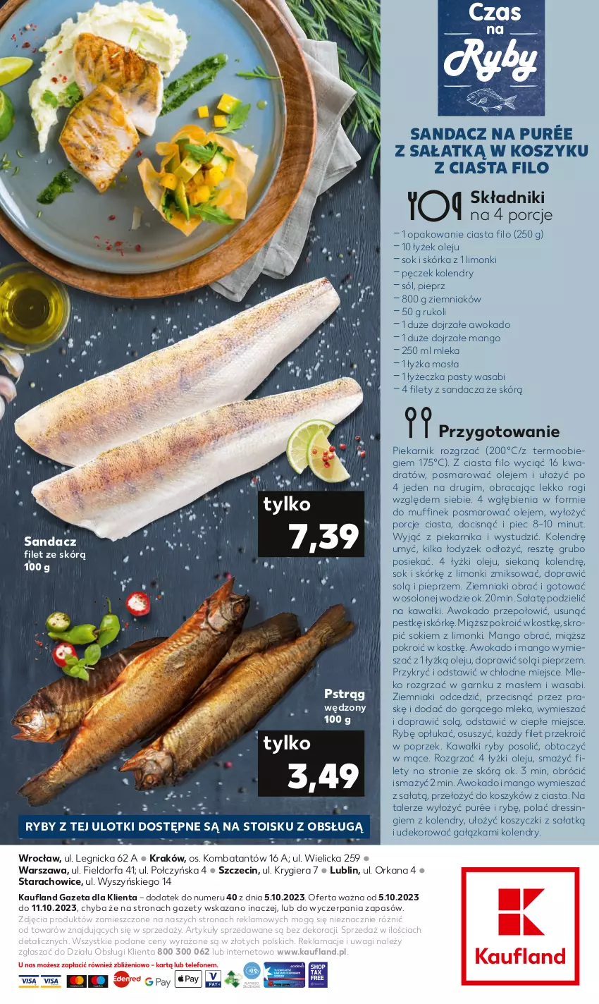 Gazetka promocyjna Kaufland - Kaufland - ważna 05.10 do 11.10.2023 - strona 2 - produkty: Dres, Fa, Kawa, Kosz, Mango, Mleko, Olej, Orka, Piec, Piekarnik, Pieprz, Por, Pstrąg, Pstrąg wędzony, Pur, Sałat, Sandacz, Sandacz filet, Sok, Sól, Talerz, Wagi, Wasa, Ziemniaki