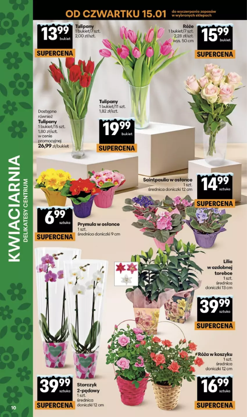Gazetka promocyjna Delikatesy Centrum - Franczyza DC03 Czwartek - ważna 15.01 do 21.01.2026 - strona 10 - produkty: Bukiet, Storczyk, Tulipan