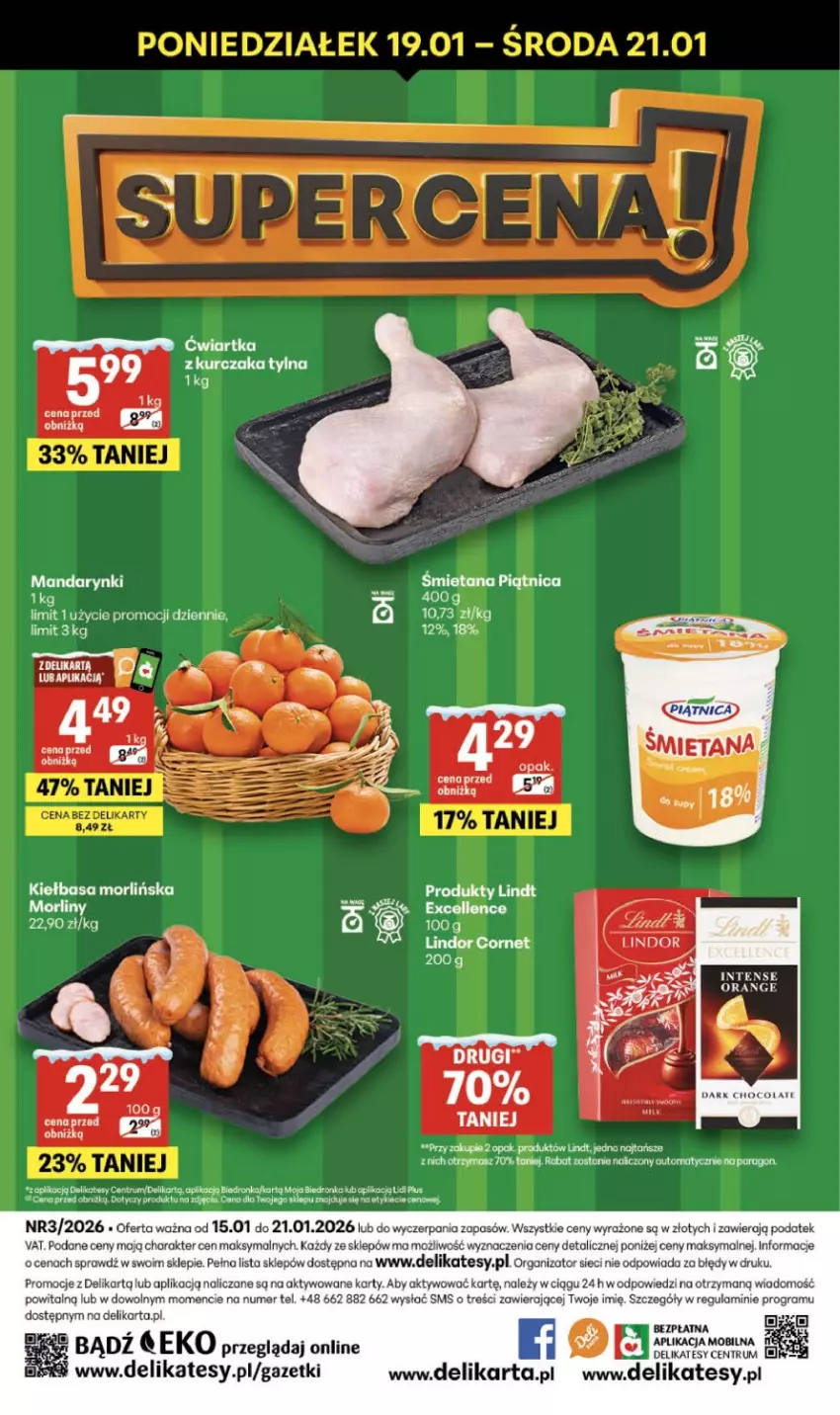 Gazetka promocyjna Delikatesy Centrum - Franczyza DC03 Czwartek - ważna 15.01 do 21.01.2026 - strona 40 - produkty: Dron, Fa, Gra, Kiełbasa, Koc, LG, Lindor, Lindt, Mobil, Piątnica, Rum