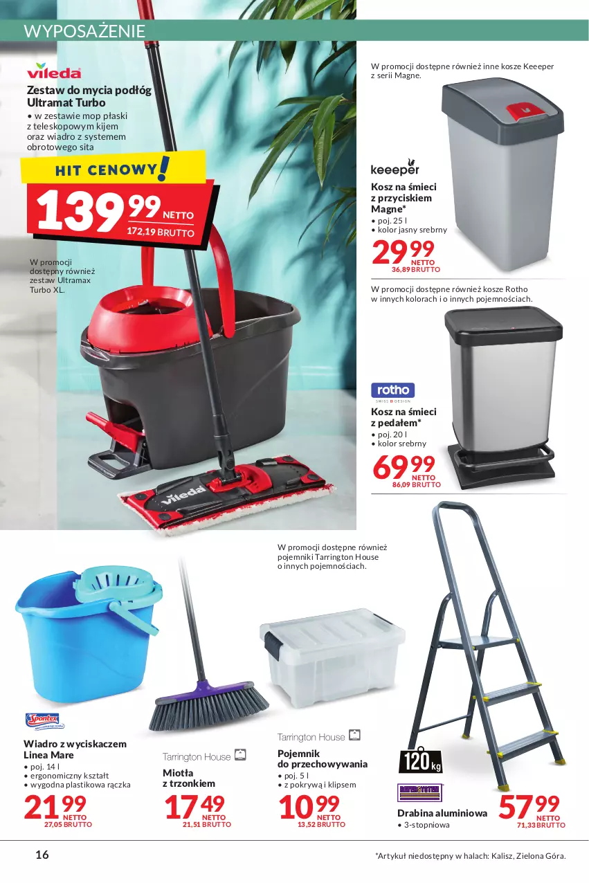 Gazetka promocyjna Makro - [Oferta promocyjna] Artykuły spożywcze i przemysłowe - ważna 08.02 do 21.02.2022 - strona 16 - produkty: Drabina, Kije, Kosz, Miotła, Mop, Pojemnik, Pojemnik do przechowywania, Rama, Ser, Teleskop, Top, Wiadro, Wiadro z wyciskaczem