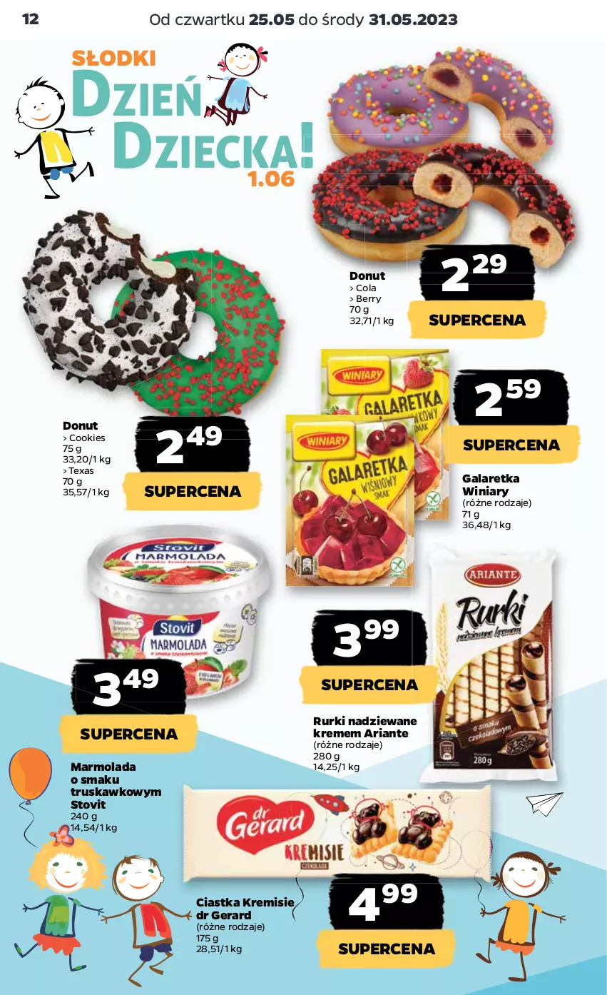 Gazetka promocyjna Netto - Artykuły spożywcze - ważna 25.05 do 31.05.2023 - strona 12 - produkty: Ciastka, Donut, Dr Gerard, Gala, Galaretka, Marmolada, Mola, Rurki, Winiary