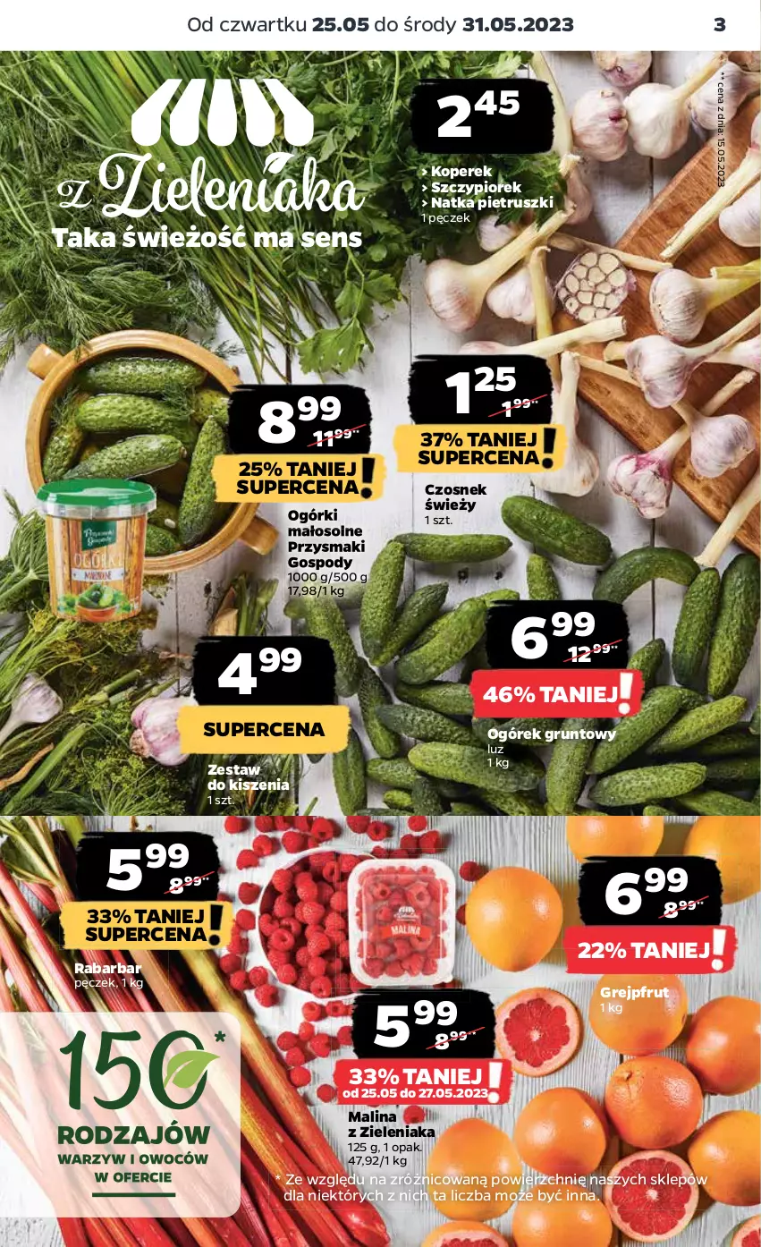 Gazetka promocyjna Netto - Artykuły spożywcze - ważna 25.05 do 31.05.2023 - strona 3 - produkty: Czosnek, Grejpfrut, Grunt, Natka pietruszki, Ogórek