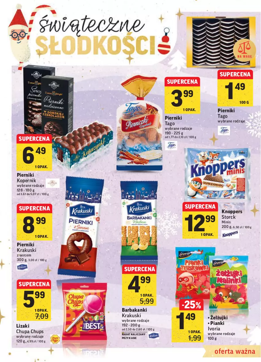 Gazetka promocyjna Intermarche - Gazetka promocyjna - ważna 30.11 do 06.12.2021 - strona 10 - produkty: Chupa Chups, Knoppers, Krakus, Krakuski, Lizaki, Piernik, Ser, Tago