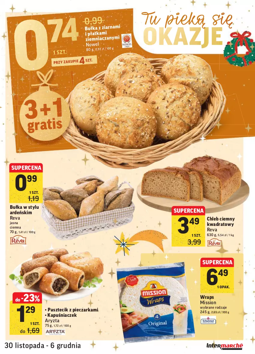 Gazetka promocyjna Intermarche - Gazetka promocyjna - ważna 30.11 do 06.12.2021 - strona 29 - produkty: Bułka, Chleb, Kapuśniaczek, Pasztecik z pieczarkami, Piec, Pieczarka, Top