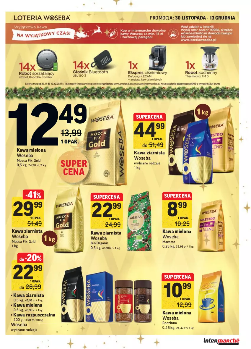 Gazetka promocyjna Intermarche - Gazetka promocyjna - ważna 30.11 do 06.12.2021 - strona 37 - produkty: Kawa, Kawa mielona, Kawa rozpuszczalna, Kawa ziarnista, Mocca Fix Gold, Top, Woseba