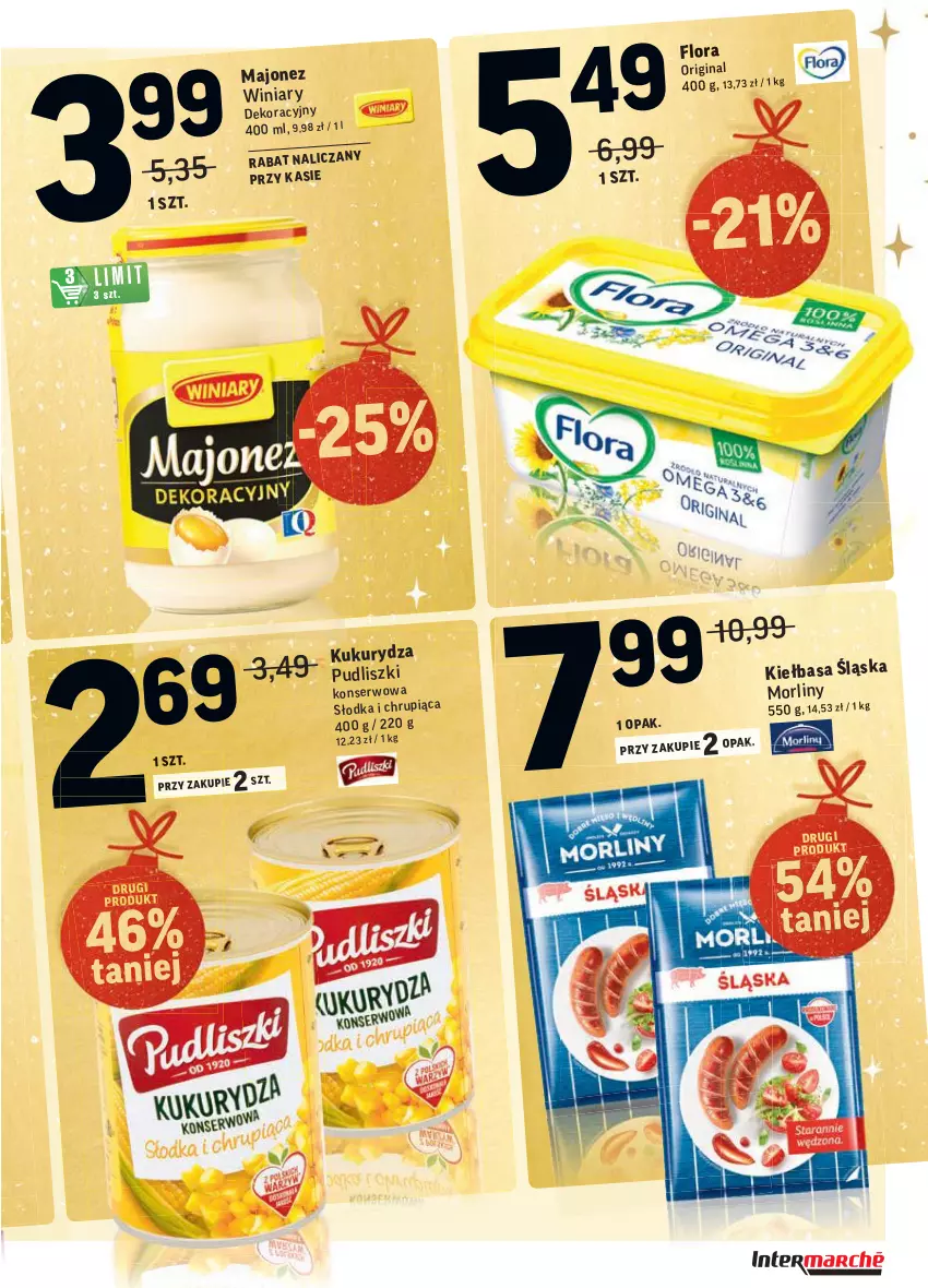 Gazetka promocyjna Intermarche - Gazetka promocyjna - ważna 30.11 do 06.12.2021 - strona 46 - produkty: Flora, Gin, Majonez, Morliny, Pudliszki, Winiary