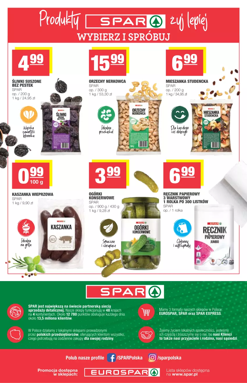 Gazetka promocyjna Spar - Spar - ważna 09.06 do 15.06.2021 - strona 8 - produkty: Kask, Kasza, Kaszanka, Lion, Mieszanka studencka, O nas, Papier, Ręcznik, Ser, Stek