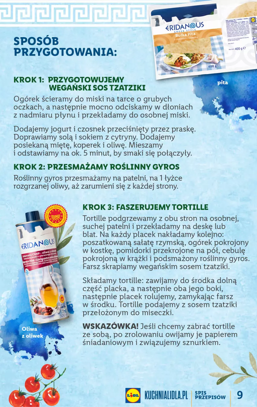 Gazetka promocyjna Lidl - KATALOG GRECJA - ważna 22.05 do 27.05.2023 - strona 9 - produkty: Cytryny, Czosnek, Danio, Fa, Gyros, Jogurt, Lack, Ogórek, Olej, Papier, Pomidorki, Roślinny gyros, Rum, Sałat, Sok, Sos