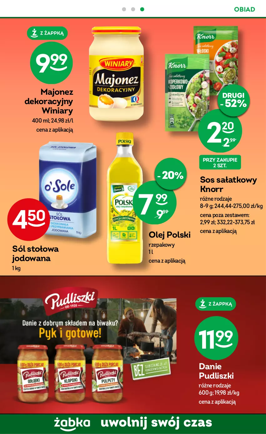 Gazetka promocyjna Żabka - ważna 30.08 do 12.09.2023 - strona 44 - produkty: Knorr, Majonez, Olej, Pudliszki, Sałat, Sól, Sos, Winiary