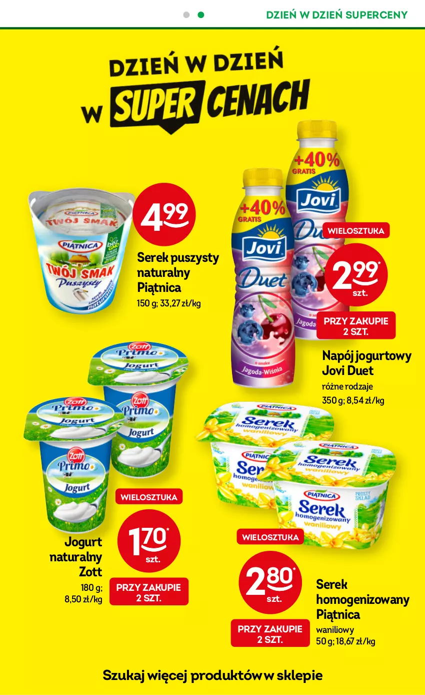 Gazetka promocyjna Żabka - ważna 30.08 do 12.09.2023 - strona 5 - produkty: Jogurt, Jogurt naturalny, Napój, Napój jogurtowy, Piątnica, Ser, Serek, Serek homogenizowany, Serek puszysty, Zott