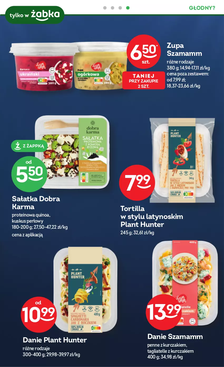 Gazetka promocyjna Żabka - ważna 30.08 do 12.09.2023 - strona 9 - produkty: Burger, Herbata, Kawa, Kurczak, Kuskus, Penne, Quinoa, Sałat, Sałatka, Tagliatelle, Tortilla, Zupa