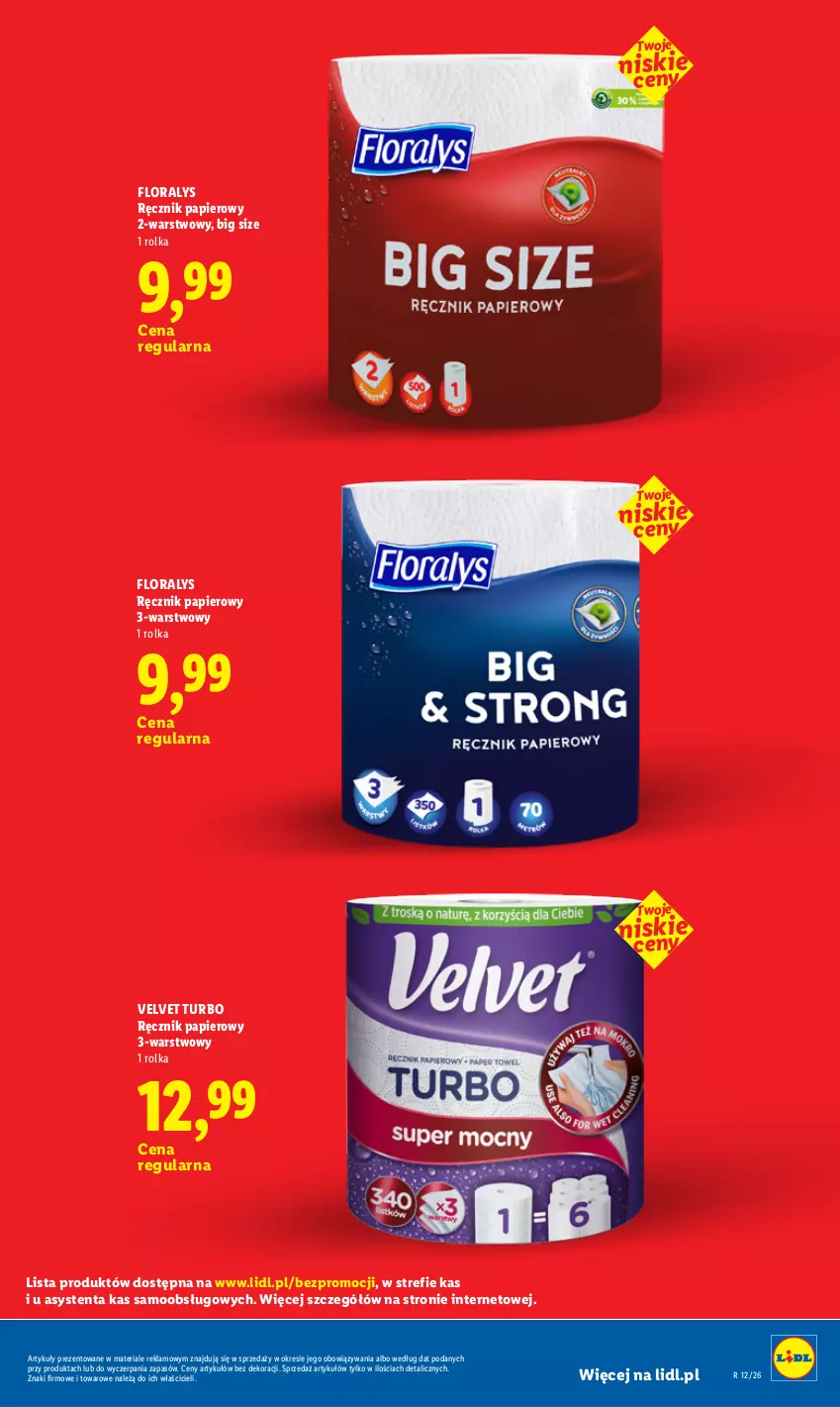 Gazetka promocyjna Lidl - Rewolucja cenowa! - ważna 09.06 do 31.07.2026 - strona 31 - produkty: Flora, Papier, Ręcznik, Velvet