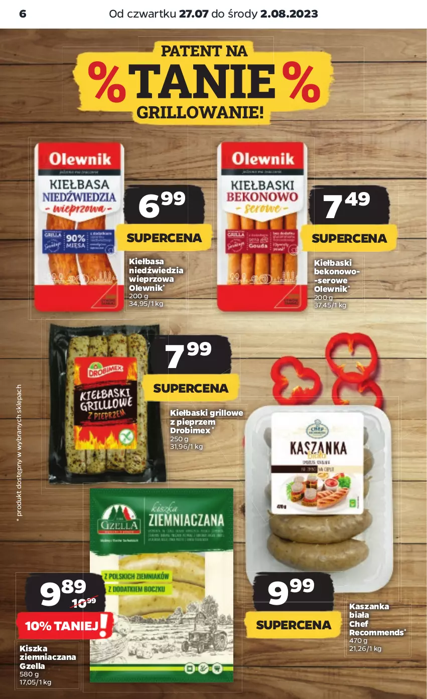 Gazetka promocyjna Netto - Artykuły spożywcze - ważna 27.07 do 02.08.2023 - strona 6 - produkty: Beko, Drobimex, Grill, Kasza, Kaszanka, Kiełbasa, Olewnik, Pieprz, Ser