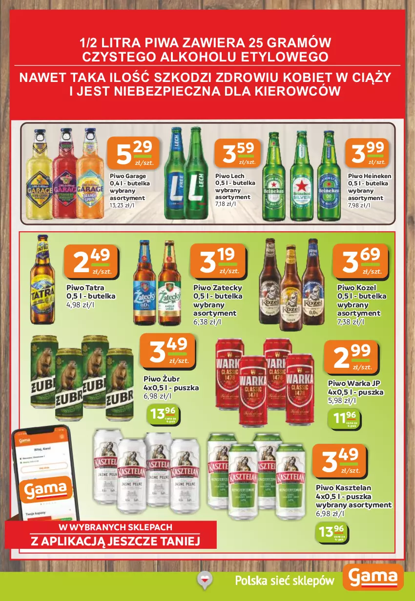 Gazetka promocyjna Gama - Gazetka Gama - ważna 30.10 do 11.11.2025 - strona 11 - produkty: Gra, Heineken, Kasztelan, Kozel, Piec, Piwa, Piwo, Tatra, Warka
