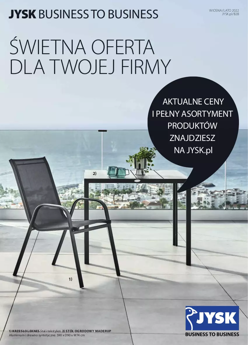 Gazetka promocyjna Jysk - Katalog Business to Business - ważna 01.03 do 30.09.2022 - strona 1 - produkty: Krzesło, Stół