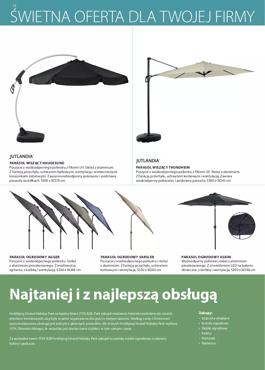 Gazetka promocyjna Jysk - Katalog Business to Business - ważna 01.03 do 30.09.2022 - strona 12 - produkty: Gin, Materac, Meble, Parasol, Pokrowiec, Por, Tera, Tran