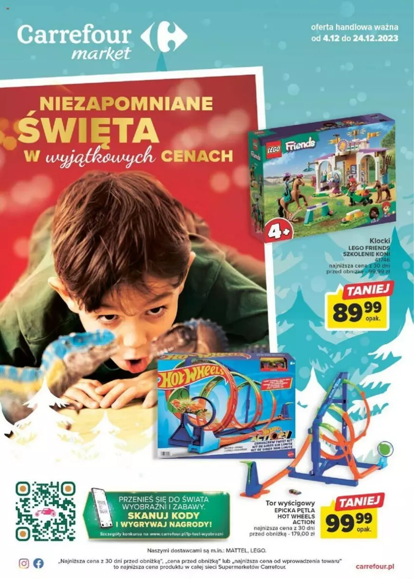 Gazetka promocyjna Carrefour - ważna 04.12 do 24.12.2023 - strona 1 - produkty: Hot Wheels, Klocki, LEGO, LEGO Friends, Mattel