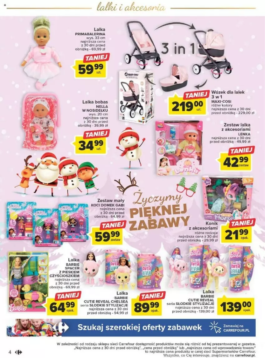 Gazetka promocyjna Carrefour - ważna 04.12 do 24.12.2023 - strona 6 - produkty: Acer, Barbie, Koc, Kosz, Lalka, Por, Prima, Ser, Wózek