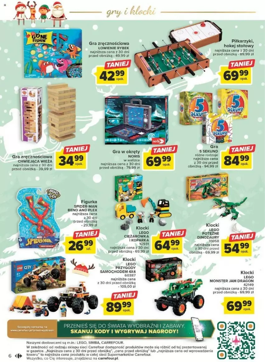 Gazetka promocyjna Carrefour - ważna 04.12 do 24.12.2023 - strona 8 - produkty: 5 Sekund, Dinozaur, Gra, Gry, Klocki, LEGO, Obraz, Parka, Piłkarzyki