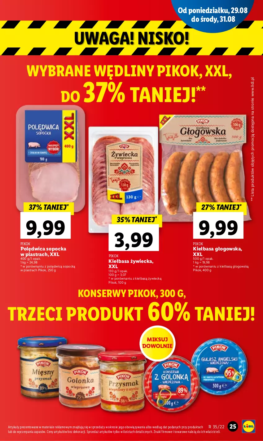 Gazetka promocyjna Lidl - GAZETKA - ważna 29.08 do 31.08.2022 - strona 29 - produkty: Kiełbasa, Kiełbasa głogowska, PIKOK, Polędwica, Por, Ser, Waga