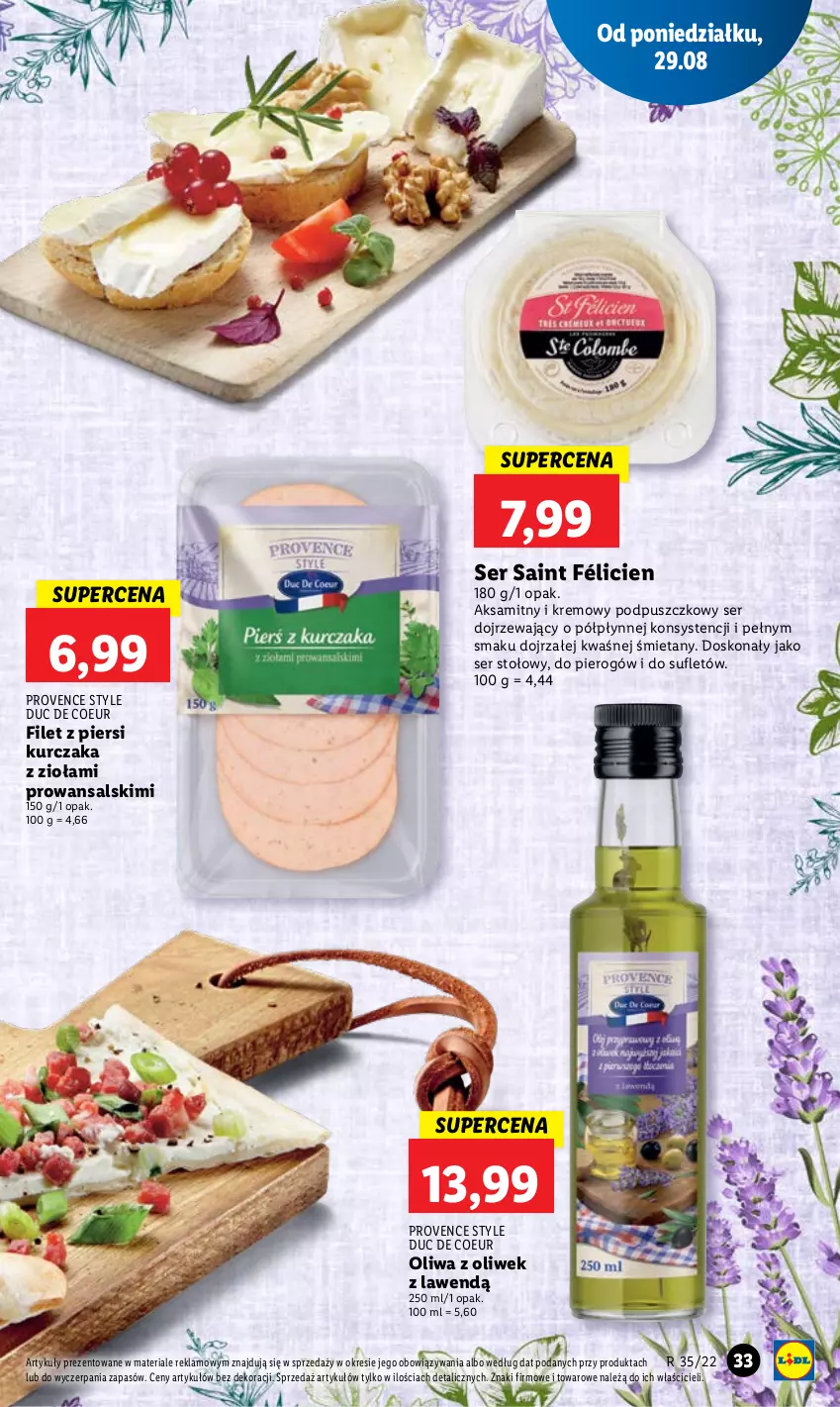 Gazetka promocyjna Lidl - GAZETKA - ważna 29.08 do 31.08.2022 - strona 37 - produkty: Aksam, Filet z piersi kurczaka, Kurczak, Oliwa z oliwek, Ser