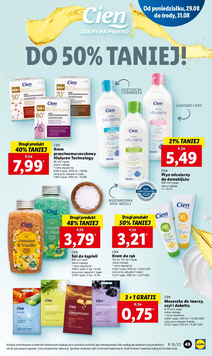 Gazetka promocyjna Lidl - GAZETKA - ważna 29.08 do 31.08.2022 - strona 53 - produkty: Gra, Krem do rąk, Krem przeciwzmarszczkowy, Makijaż, Mars, Płyn micelarny, Sól