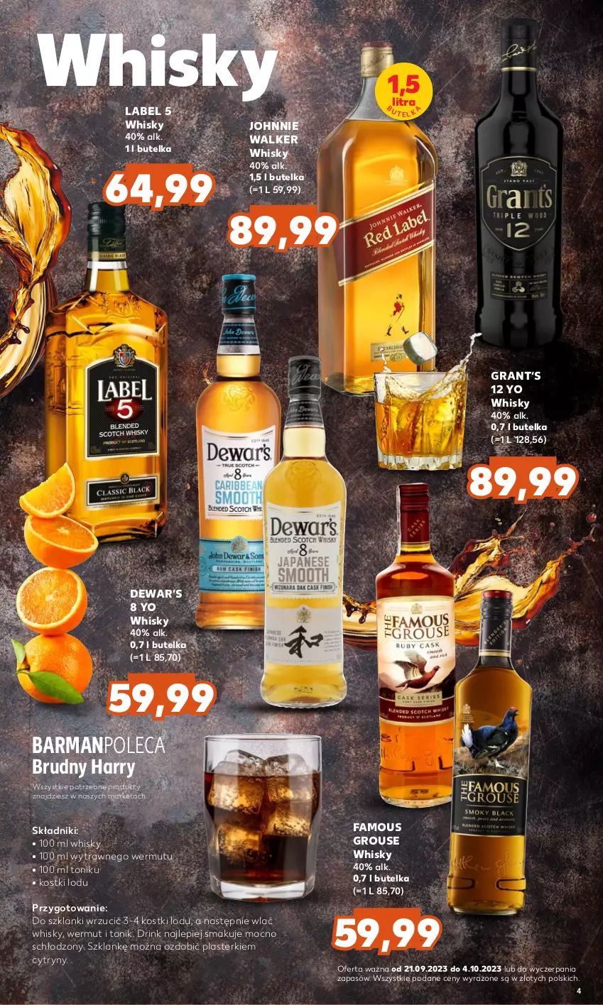 Gazetka promocyjna Kaufland - Barek Kauflandu - ważna 21.09 do 04.10.2023 - strona 4 - produkty: Cytryny, Fa, Gra, Johnnie Walker, Lanki, Plasterki, Tonik, Whisky