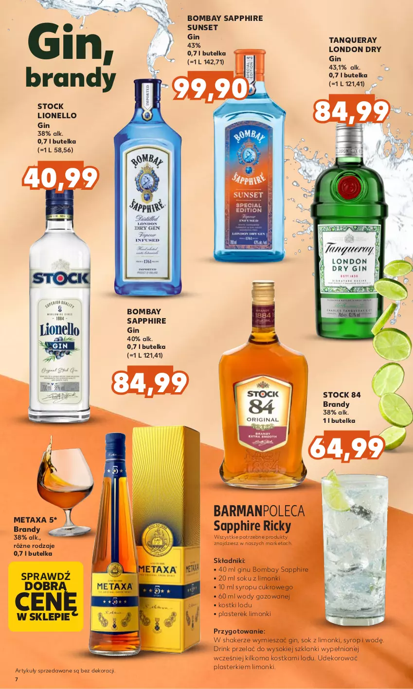 Gazetka promocyjna Kaufland - Barek Kauflandu - ważna 21.09 do 04.10.2023 - strona 7 - produkty: Brandy, Gin, Lanki, Lion, Metaxa, Plasterki, Sok, Stock, Syrop