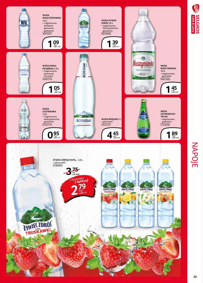 Gazetka promocyjna Selgros - Extra Oferta - ważna 01.09 do 30.09.2021 - strona 25 - produkty: Cisowianka, Mus, Muszynianka, Nałęczowianka, Napoje, Woda