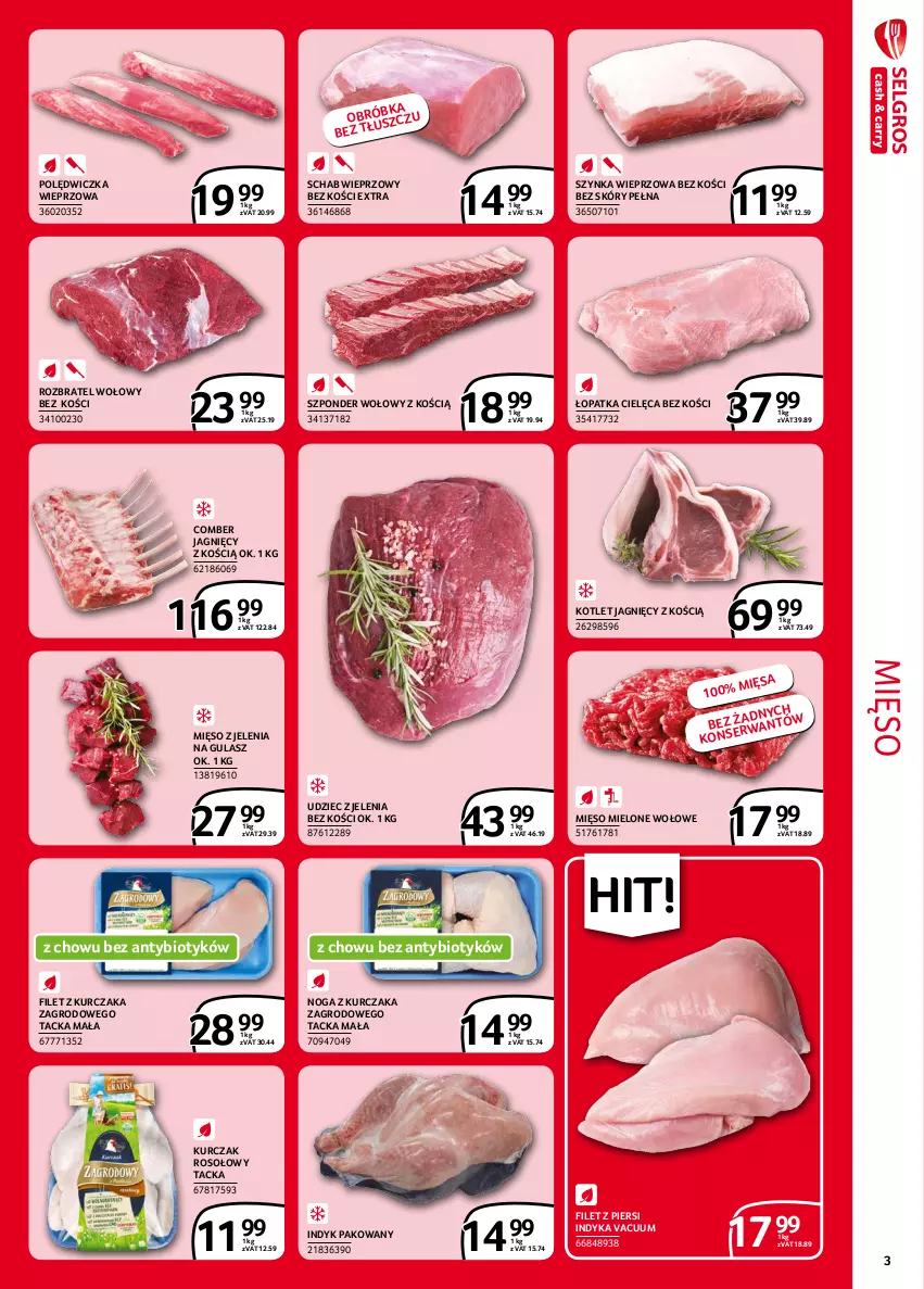 Gazetka promocyjna Selgros - Extra Oferta - ważna 01.09 do 30.09.2021 - strona 3 - produkty: Filet z piersi indyka, Kotlet, Kurczak, Mięso, Mięso mielone, Polędwiczka wieprzowa, Rozbratel wołowy, Schab wieprzowy, Szponder wołowy, Szynka, Szynka wieprzowa