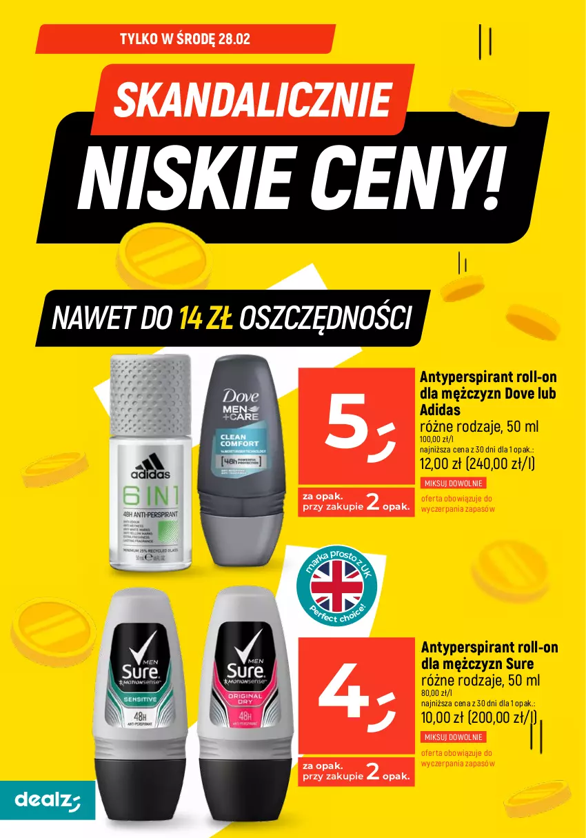 Gazetka promocyjna Dealz - Oszczędzaj każdego dnia! - ważna 26.02 do 28.02.2024 - strona 4 - produkty: Adidas, Antyperspirant, Dove