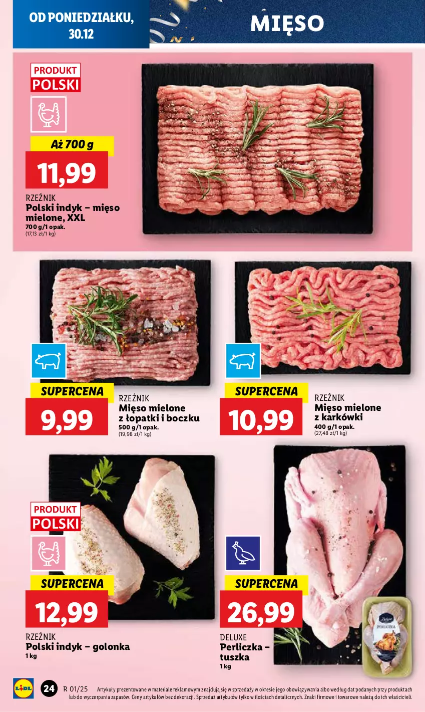 Gazetka promocyjna Lidl - GAZETKA - ważna 30.12 do 31.12.2024 - strona 26 - produkty: Mięso, Mięso mielone, Perliczka, Tusz