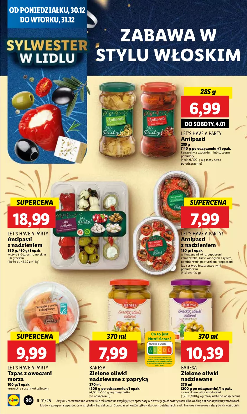 Gazetka promocyjna Lidl - GAZETKA - ważna 30.12 do 31.12.2024 - strona 34 - produkty: Feta, Grill, Karczochy, Krewetki, Oliwki, Pomidory, Ryż, Ser, Sos, Suszone pomidory, Wino