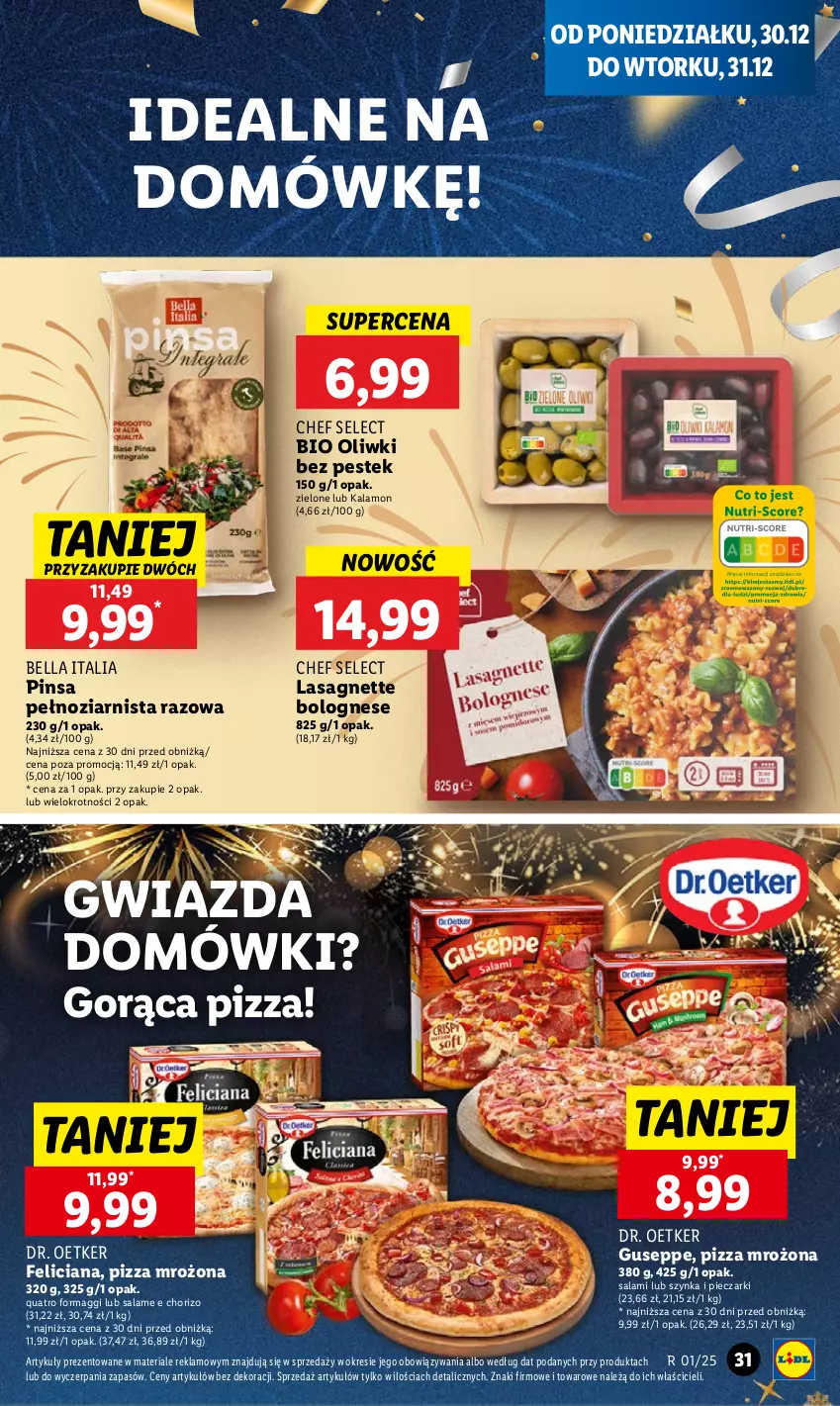 Gazetka promocyjna Lidl - GAZETKA - ważna 30.12 do 31.12.2024 - strona 35 - produkty: Bell, Bella, Dr. Oetker, Feliciana, Gwiazda, Lasagne, Maggi, Oliwki, Piec, Pizza, Salami, Stek, Szynka