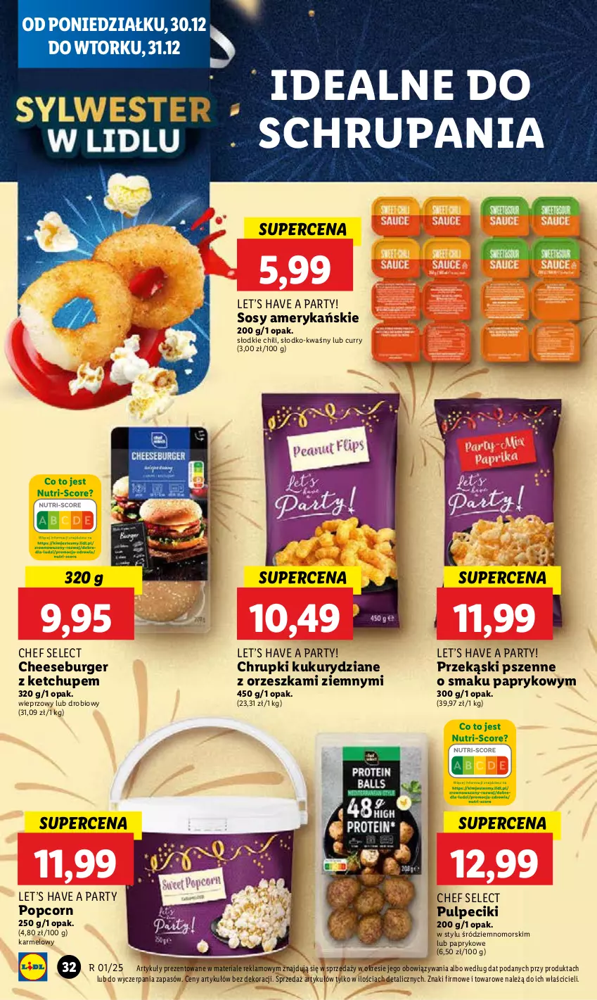 Gazetka promocyjna Lidl - GAZETKA - ważna 30.12 do 31.12.2024 - strona 36 - produkty: Burger, Chrupki, Ketchup, Popcorn, Sos