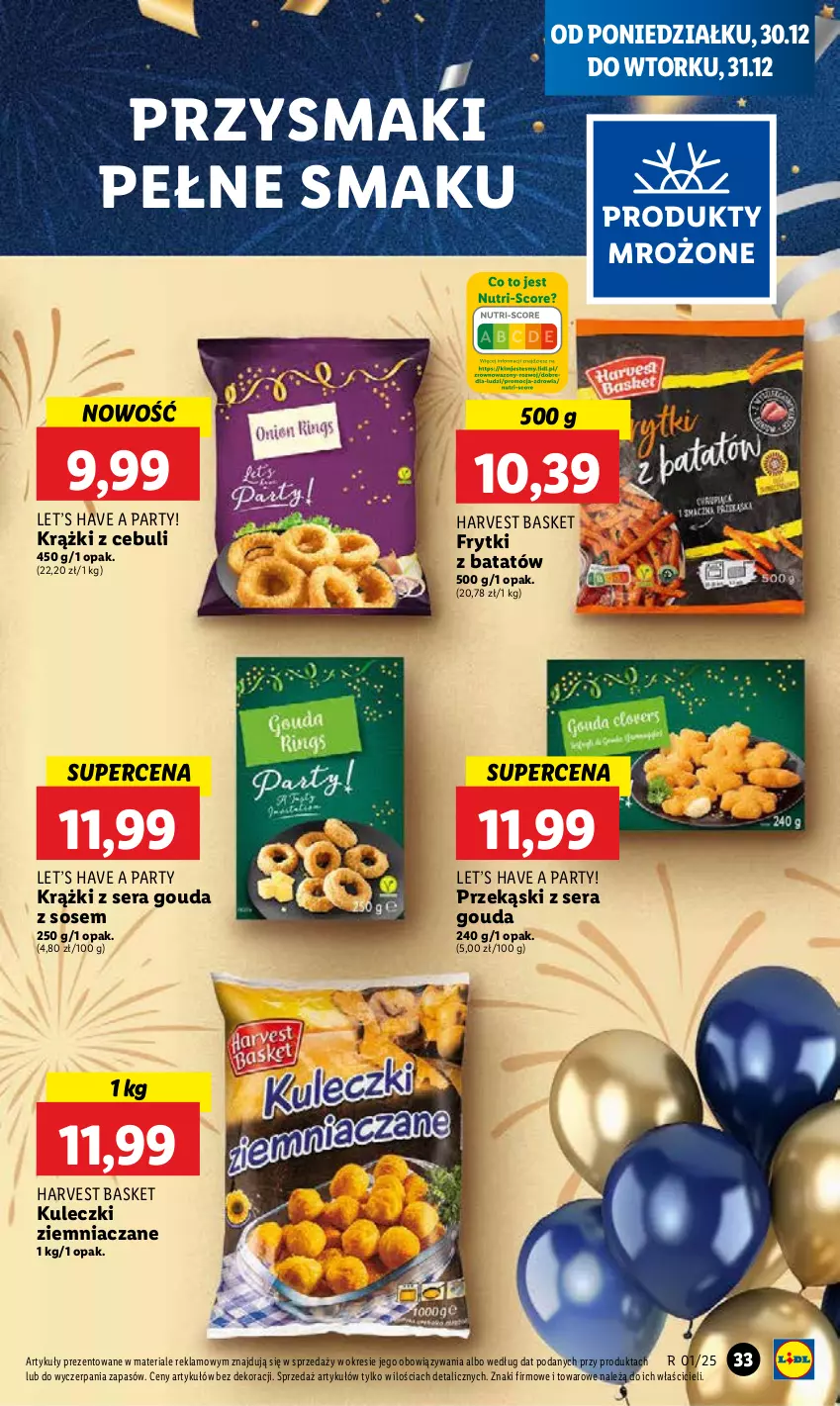 Gazetka promocyjna Lidl - GAZETKA - ważna 30.12 do 31.12.2024 - strona 37 - produkty: Frytki, Frytki z batatów, Gouda, Produkty mrożone, Przysmaki, Ser, Sos