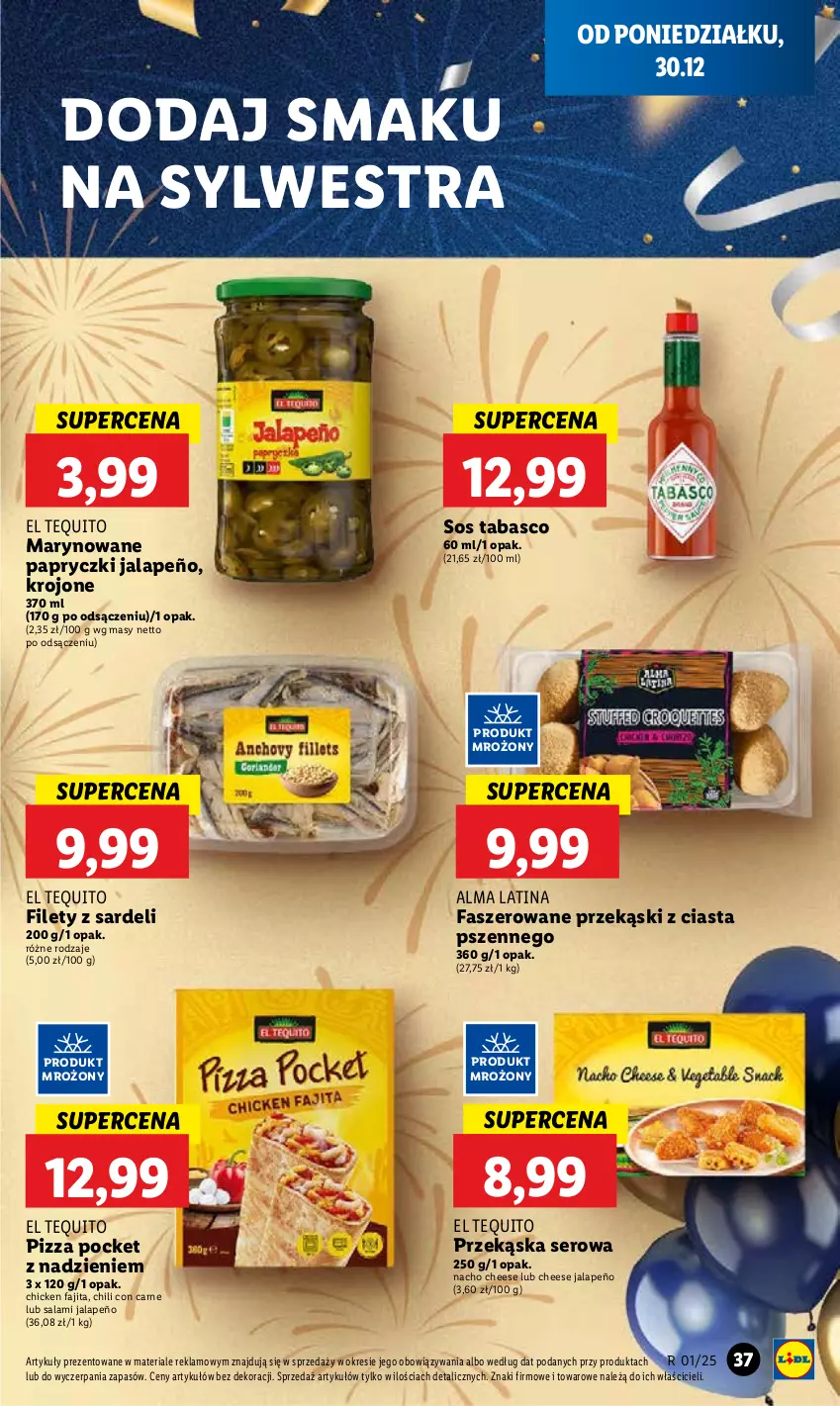 Gazetka promocyjna Lidl - GAZETKA - ważna 30.12 do 31.12.2024 - strona 41 - produkty: Fa, Pizza, Salami, Ser, Sos, Sos tabasco