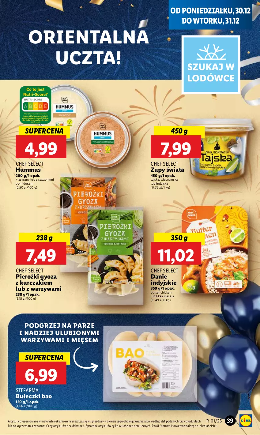 Gazetka promocyjna Lidl - GAZETKA - ważna 30.12 do 31.12.2024 - strona 43 - produkty: Bułeczki, Fa, Hummus, Kurczak, Mus, Warzywa