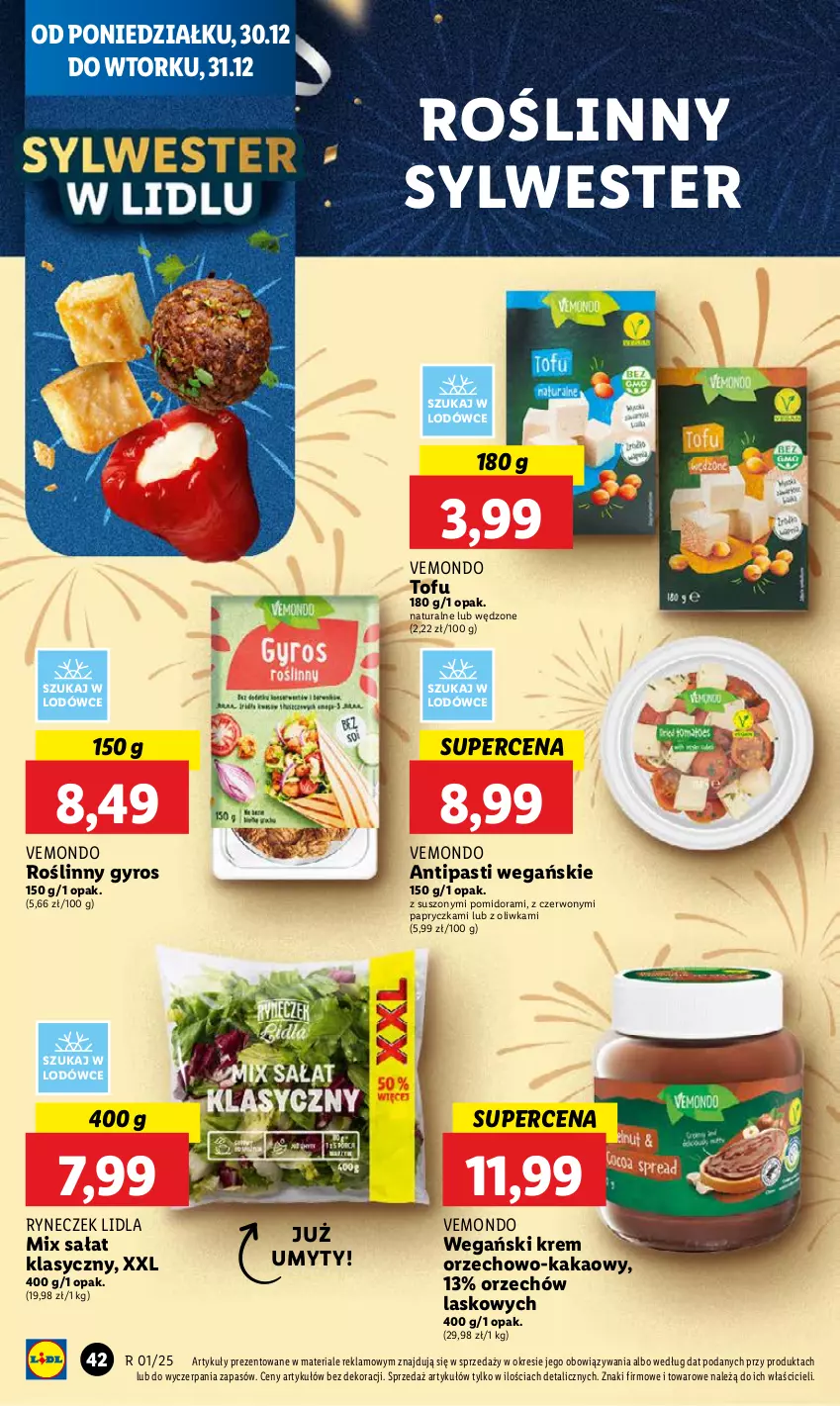 Gazetka promocyjna Lidl - GAZETKA - ważna 30.12 do 31.12.2024 - strona 46 - produkty: Gyros, Kakao, Roślinny gyros, Sałat, Tofu