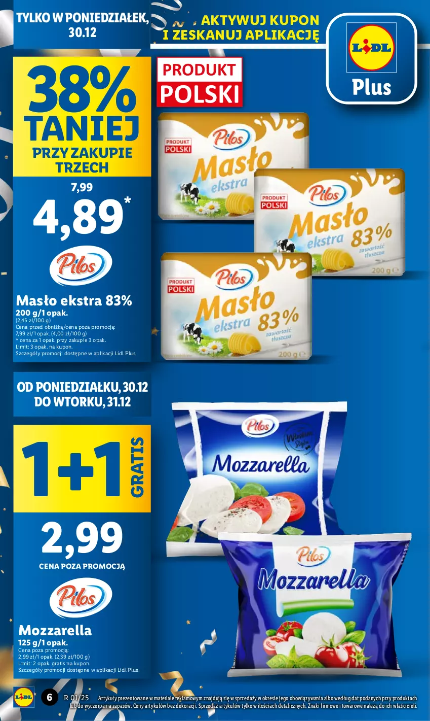 Gazetka promocyjna Lidl - GAZETKA - ważna 30.12 do 31.12.2024 - strona 6 - produkty: Gra, Masło, Mozzarella