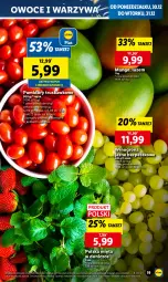 Gazetka promocyjna Lidl - GAZETKA - Gazetka - ważna od 31.12 do 31.12.2024 - strona 17 - produkty: Warzywa, Winogrona, Owoce, Wino, Mango, Pomidory, Mięta