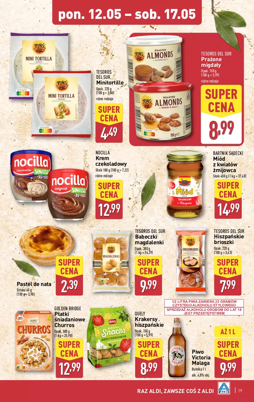 Gazetka promocyjna Aldi - Pełna oferta - ważna 12.05 do 17.05.2025 - strona 19 - produkty: Babeczki, Danio, Gra, Krakersy, Migdały, Miód, Piwa, Piwo