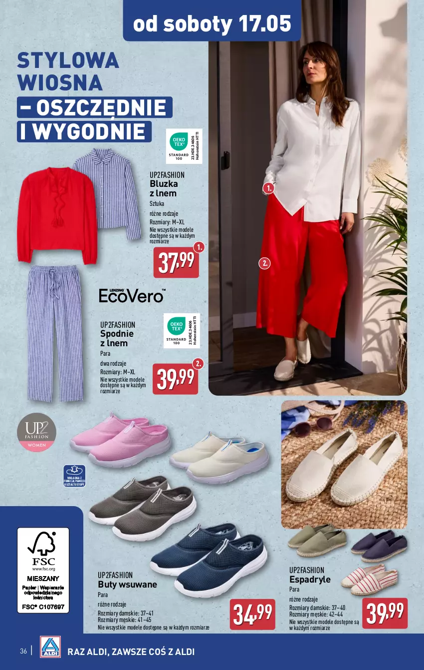 Gazetka promocyjna Aldi - Pełna oferta - ważna 12.05 do 17.05.2025 - strona 36 - produkty: Buty, Fa, Spodnie, Top