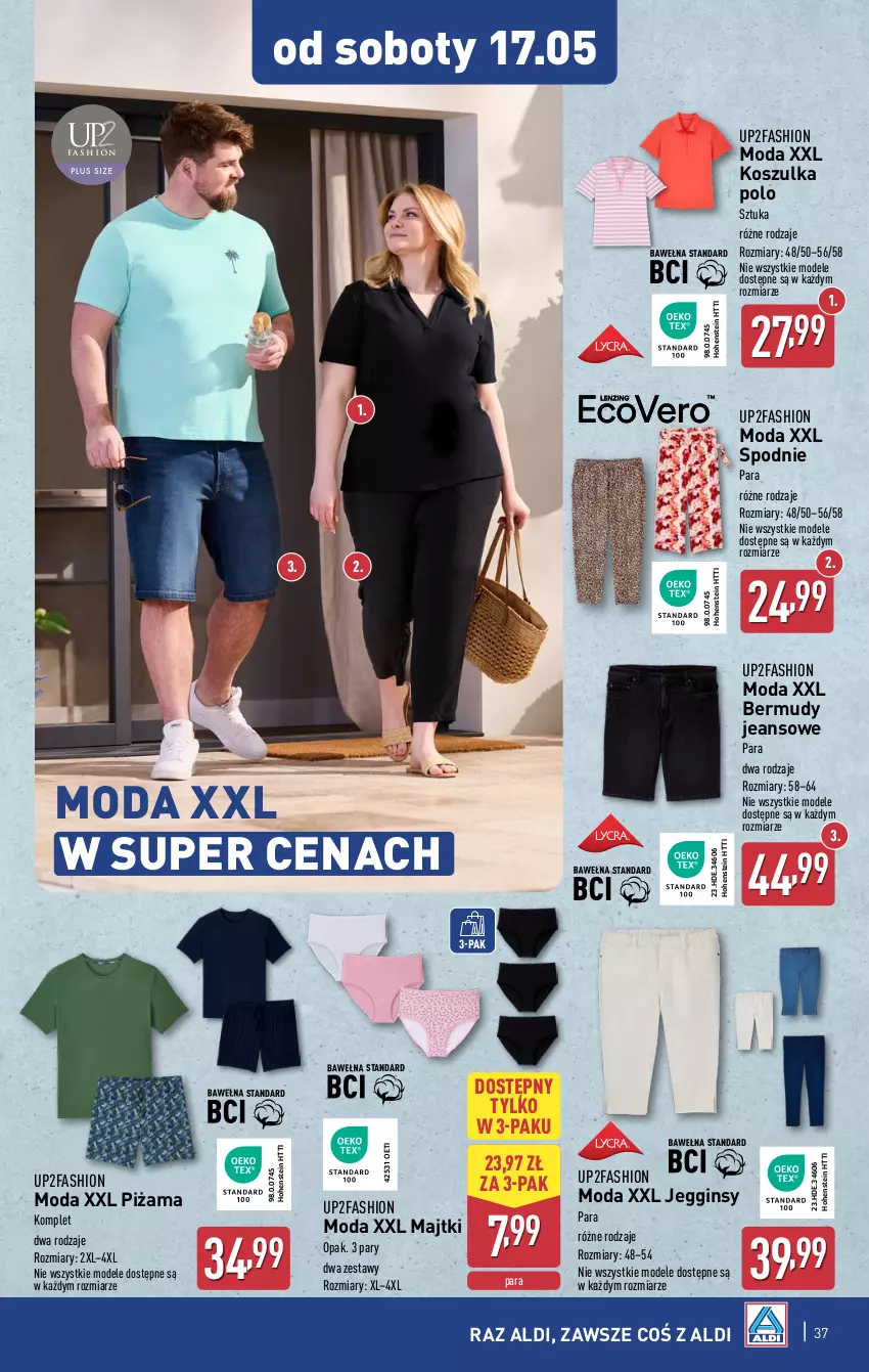 Gazetka promocyjna Aldi - Pełna oferta - ważna 12.05 do 17.05.2025 - strona 37 - produkty: Bermudy, Fa, Gin, Kosz, Koszulka, Majtki, Moda, Piżama, Spodnie