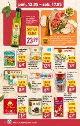 Gazetka promocyjna Aldi - Pełna oferta - Gazetka - ważna od 17.05 do 17.05.2025 - strona 18 - produkty: Sos, Gin, Oliwki, Papryka, Papryka wędzona, Sardynki, Kalmar, Tuńczyk, King’s Crown, Oliwa z oliwek, Małże, Pomidory, Jabłka