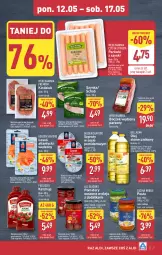 Gazetka promocyjna Aldi - Pełna oferta - Gazetka - ważna od 17.05 do 17.05.2025 - strona 7 - produkty: Ketchup, All Seasons, Sos, Kindziuk, Bell, Parówki, Parówki z szynki, Golden Seafood, Szynka, Pesto, Szprot, Boczek, Bella, Pudliszki, Olej słonecznikowy, Olej, Pomidory