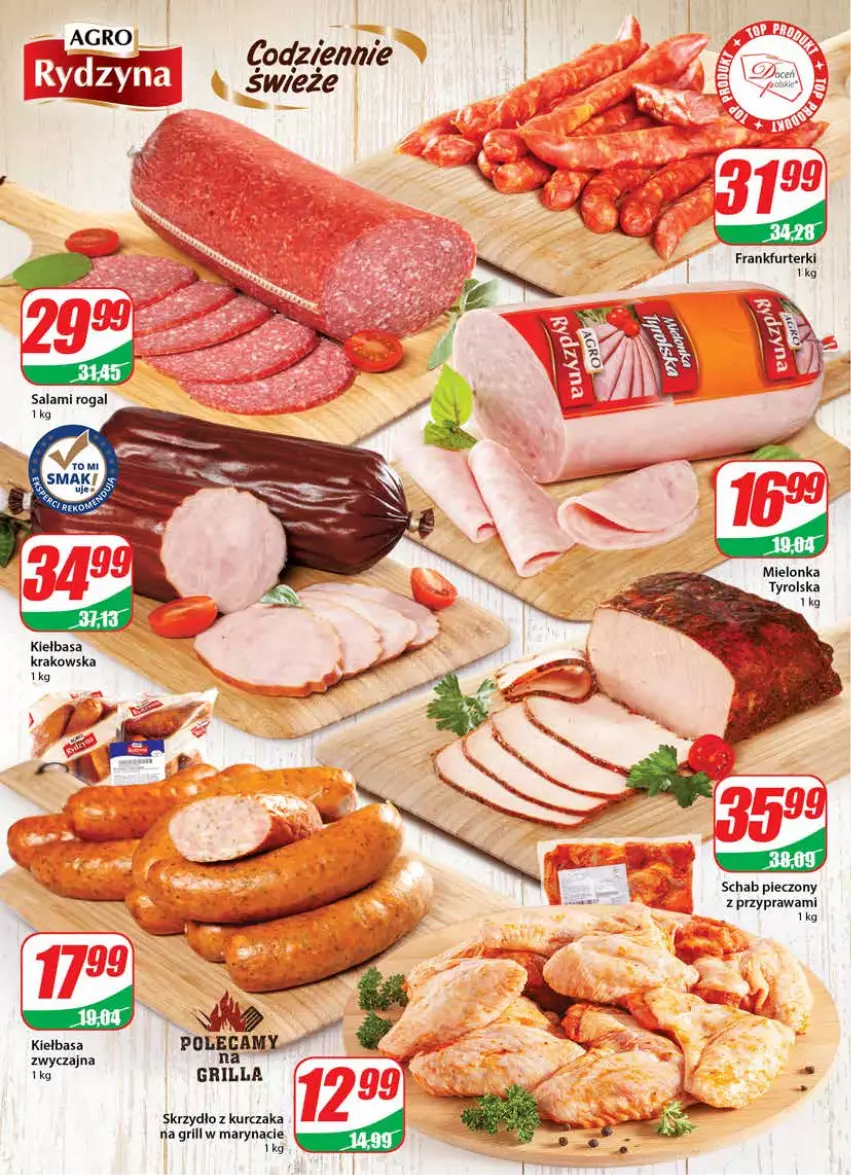 Gazetka promocyjna Dino - Gazetka - ważna 27.07 do 02.08.2022 - strona 10 - produkty: Frankfurterki, Grill, Kiełbasa, Kiełbasa krakowska, Kurczak, Mielonka tyrolska, Piec, Schab pieczony