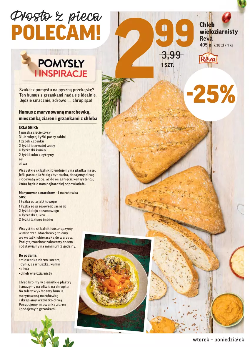 Gazetka promocyjna Intermarche - ważna 09.03 do 15.03.2021 - strona 16 - produkty: Chleb, Chleb wieloziarnisty, Cytryny, Imbir, Marchewka, Mus, Olej, Piec, Sezam, Sok, Sól, Sos, Talerz