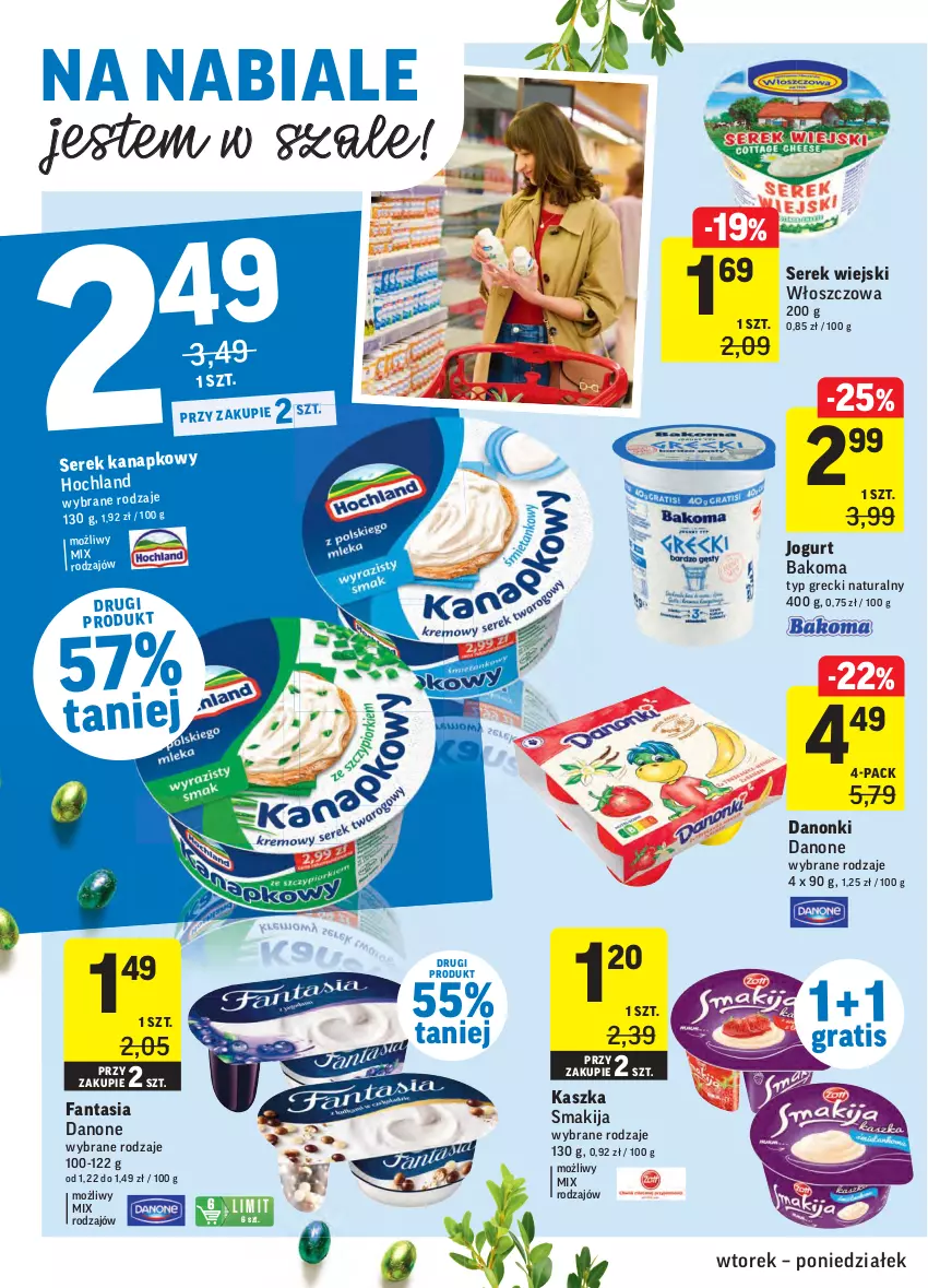 Gazetka promocyjna Intermarche - ważna 09.03 do 15.03.2021 - strona 18 - produkty: Bakoma, Danone, Danonki, Fa, Fanta, Gra, Hochland, Jogurt, Ser, Serek, Serek wiejski, Smakija, Szal